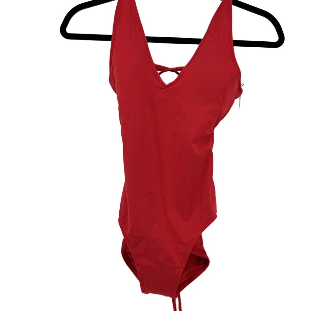 TA3 Plungey Red XS SHORT One Piece Swimsuit Tummy Control‎ Slimming